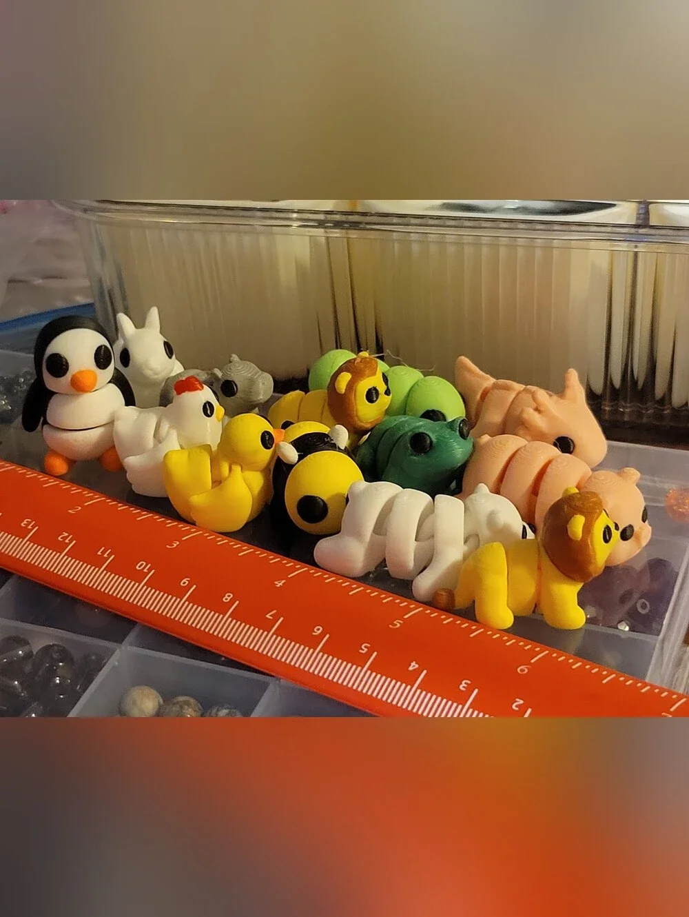Small 3D-Printed Yellow Lion W/ Brown Mane Fidget Toy, Bundle Add-On Only